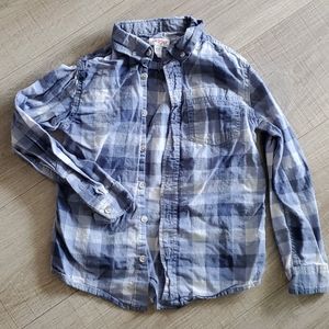 Cat & Jack Button up Blue Plaid Long Sleeve Shirt
